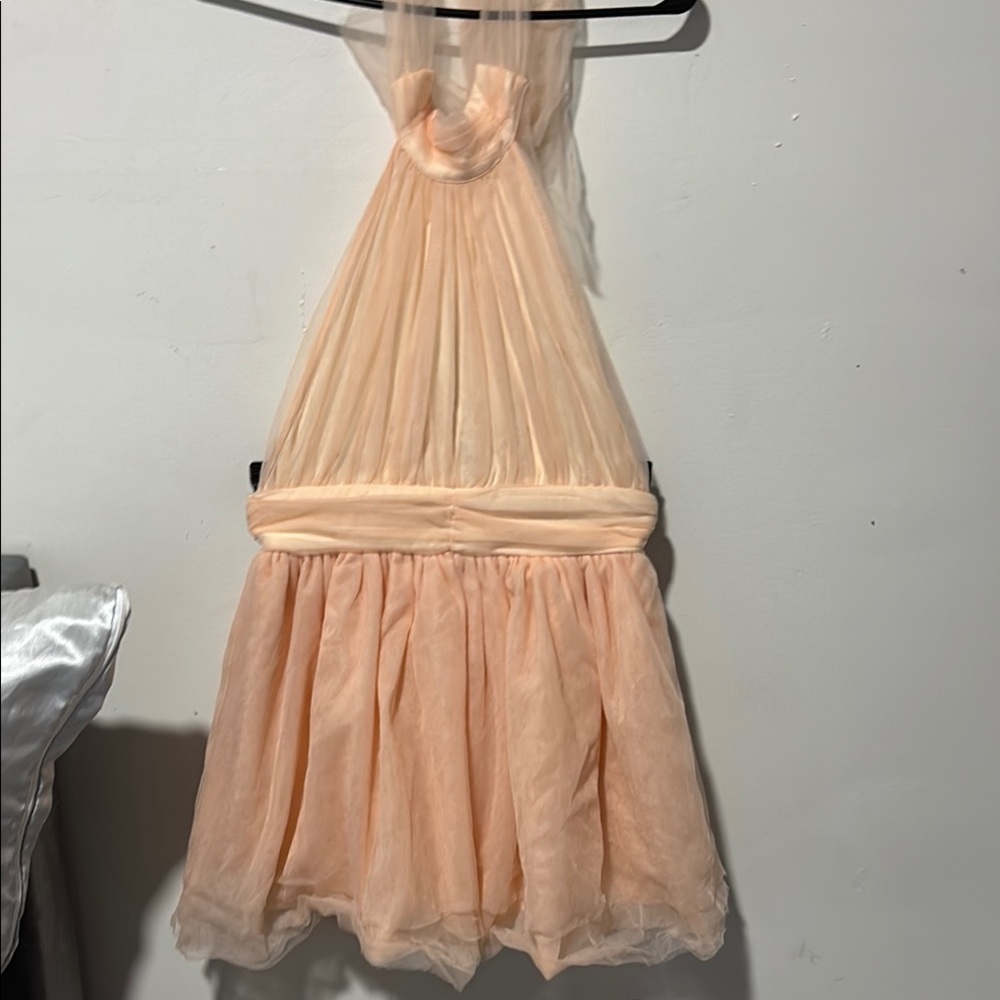 Elegant Peach Halter Dress
